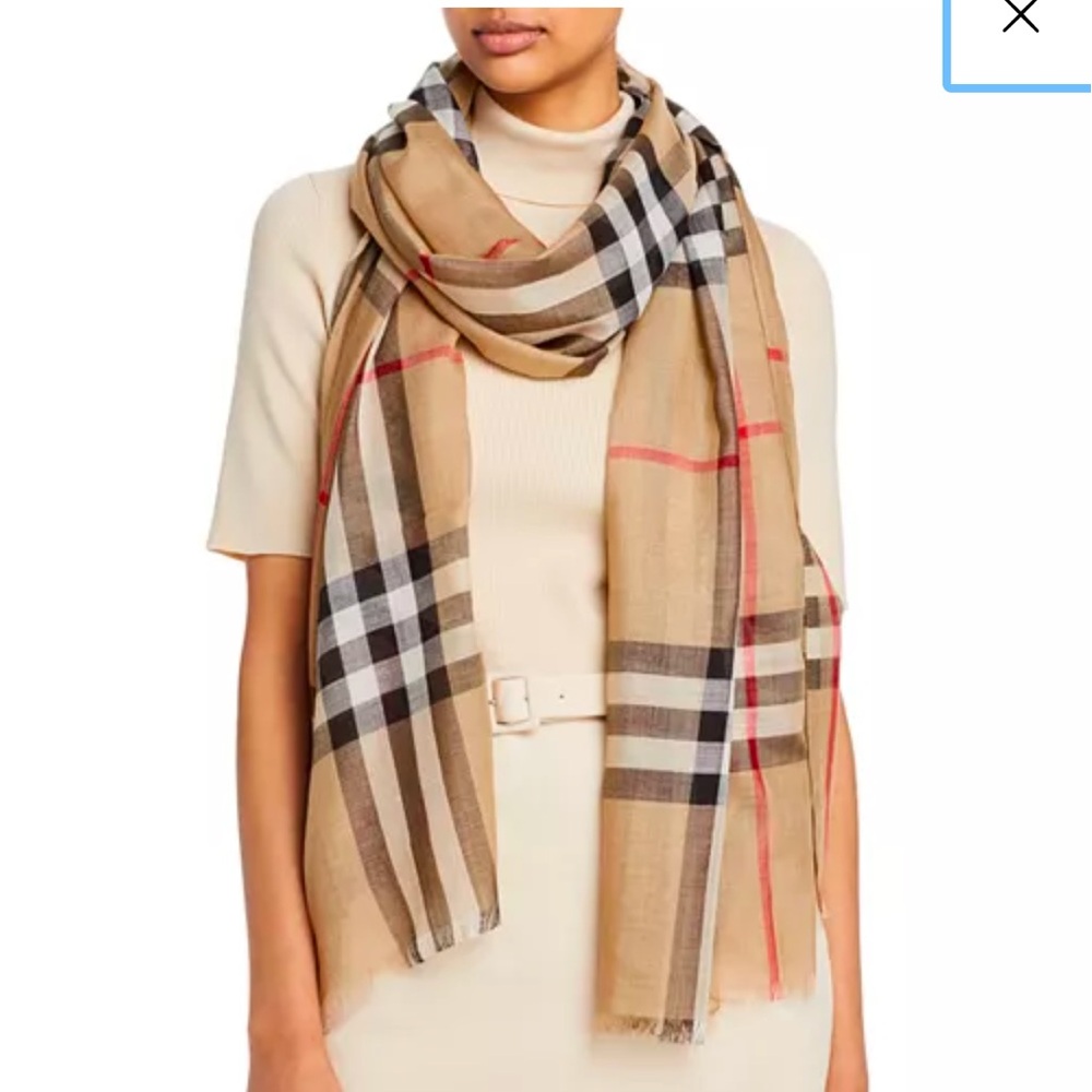 Burberry lightweight wool and silk scarf